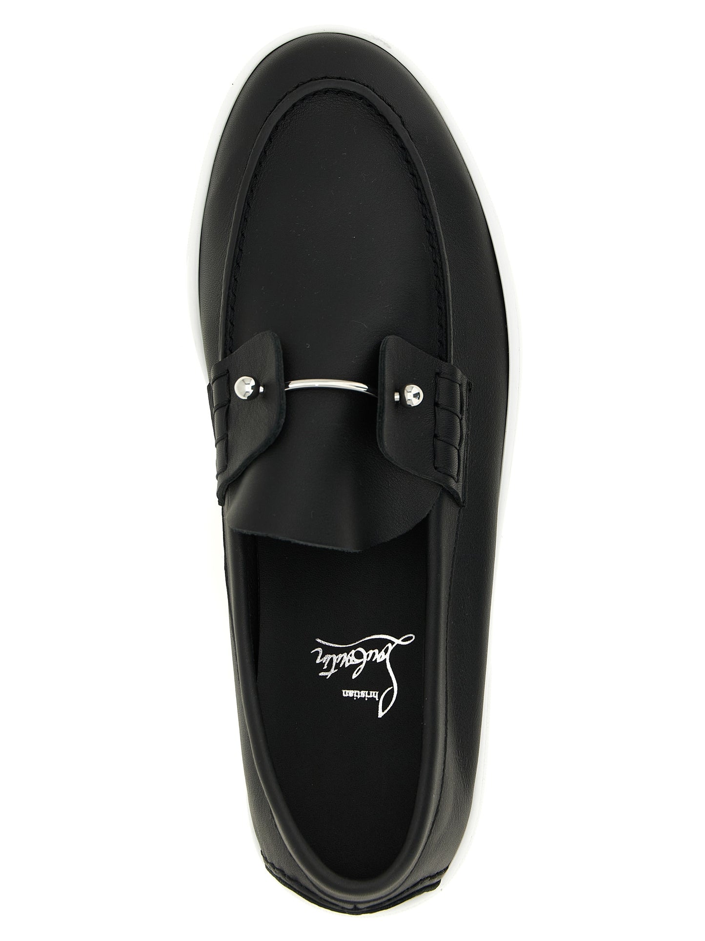 Christian Louboutin Black Calfskin Slip-On Loafers