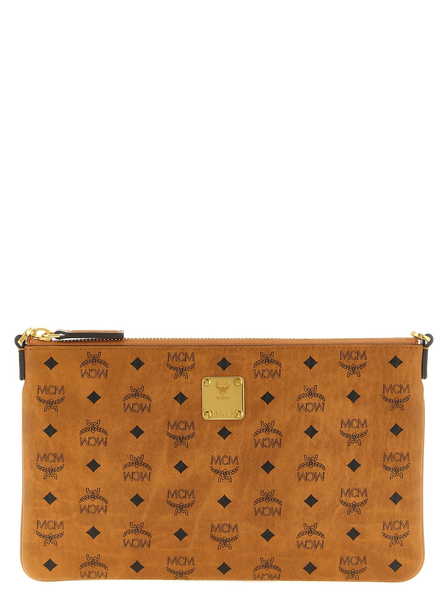 MCM Brown Polyethylene Clutch Bag