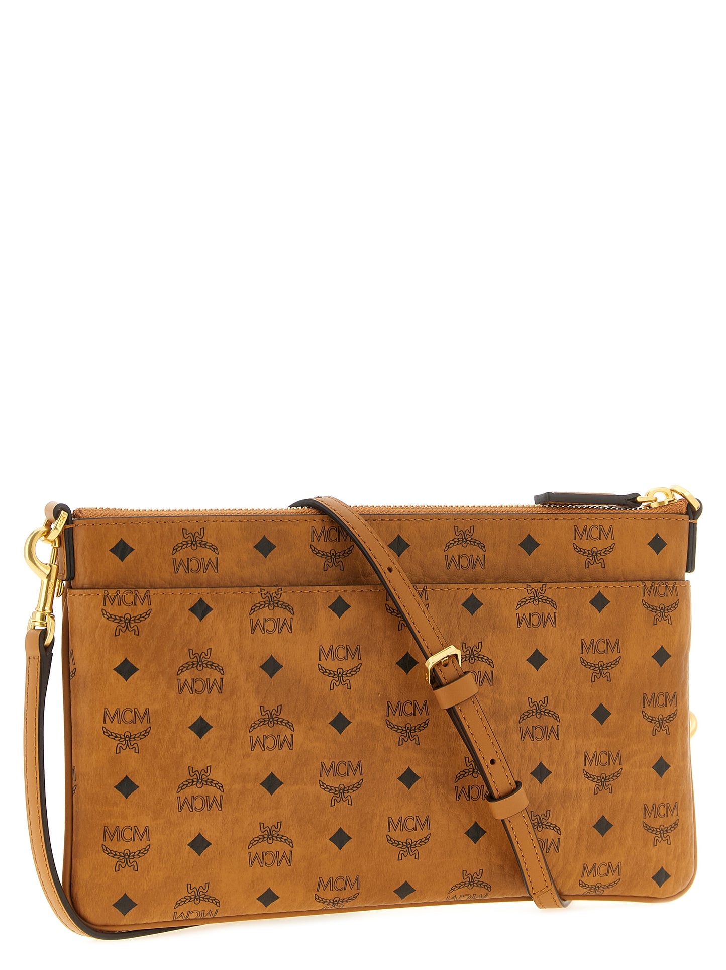 MCM Brown Polyethylene Clutch Bag