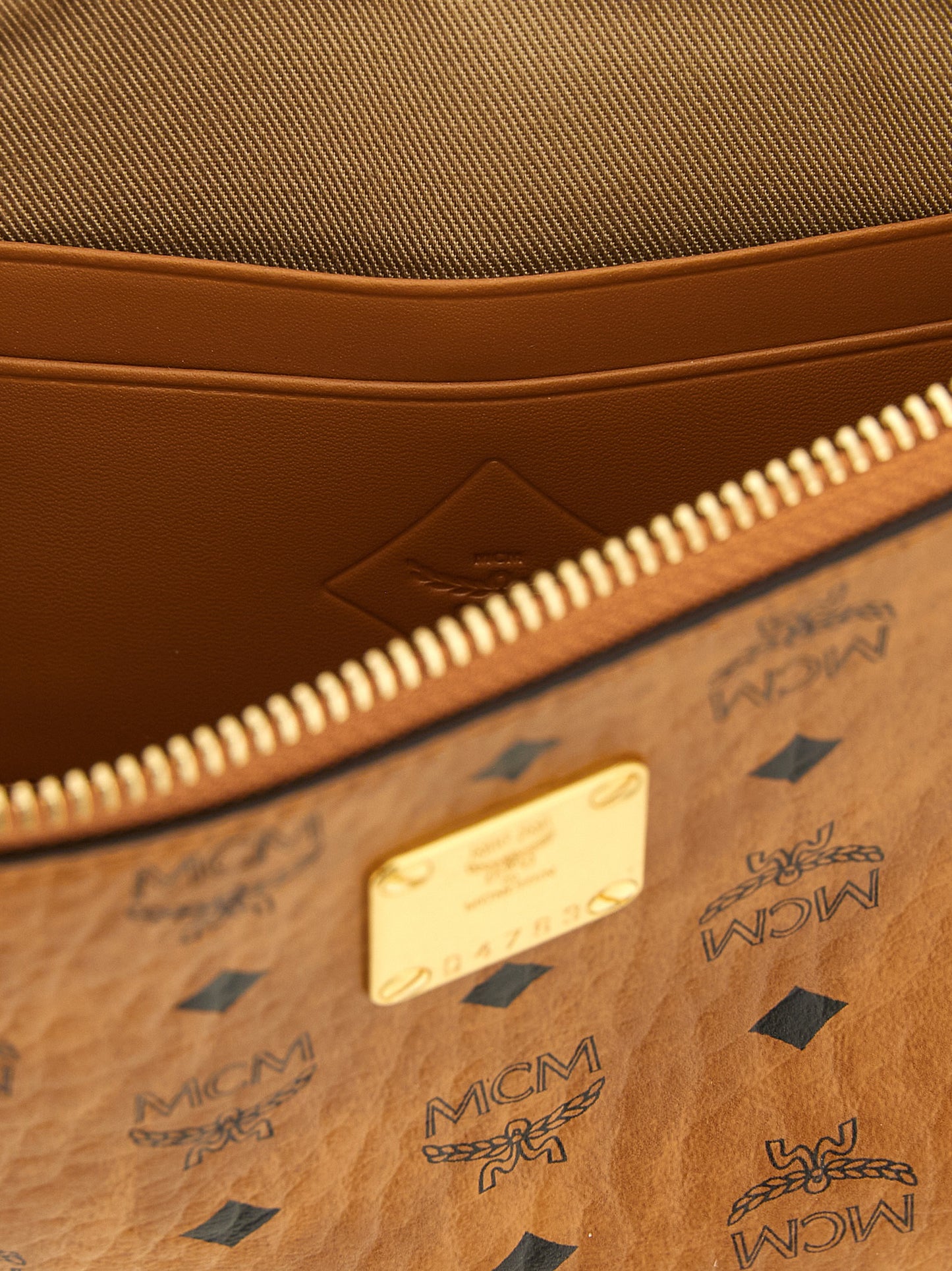 MCM Brown Polyethylene Clutch Bag