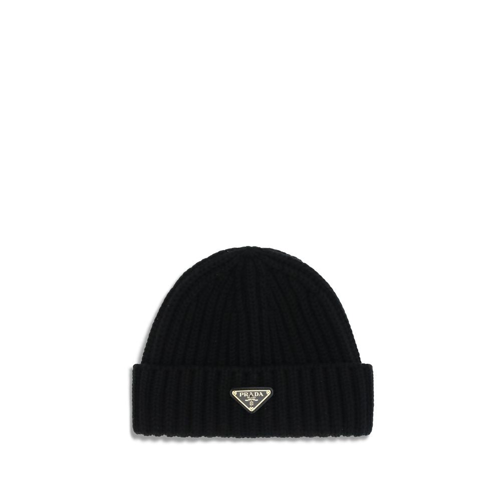 Prada Black Wool Oves Aries Beanie