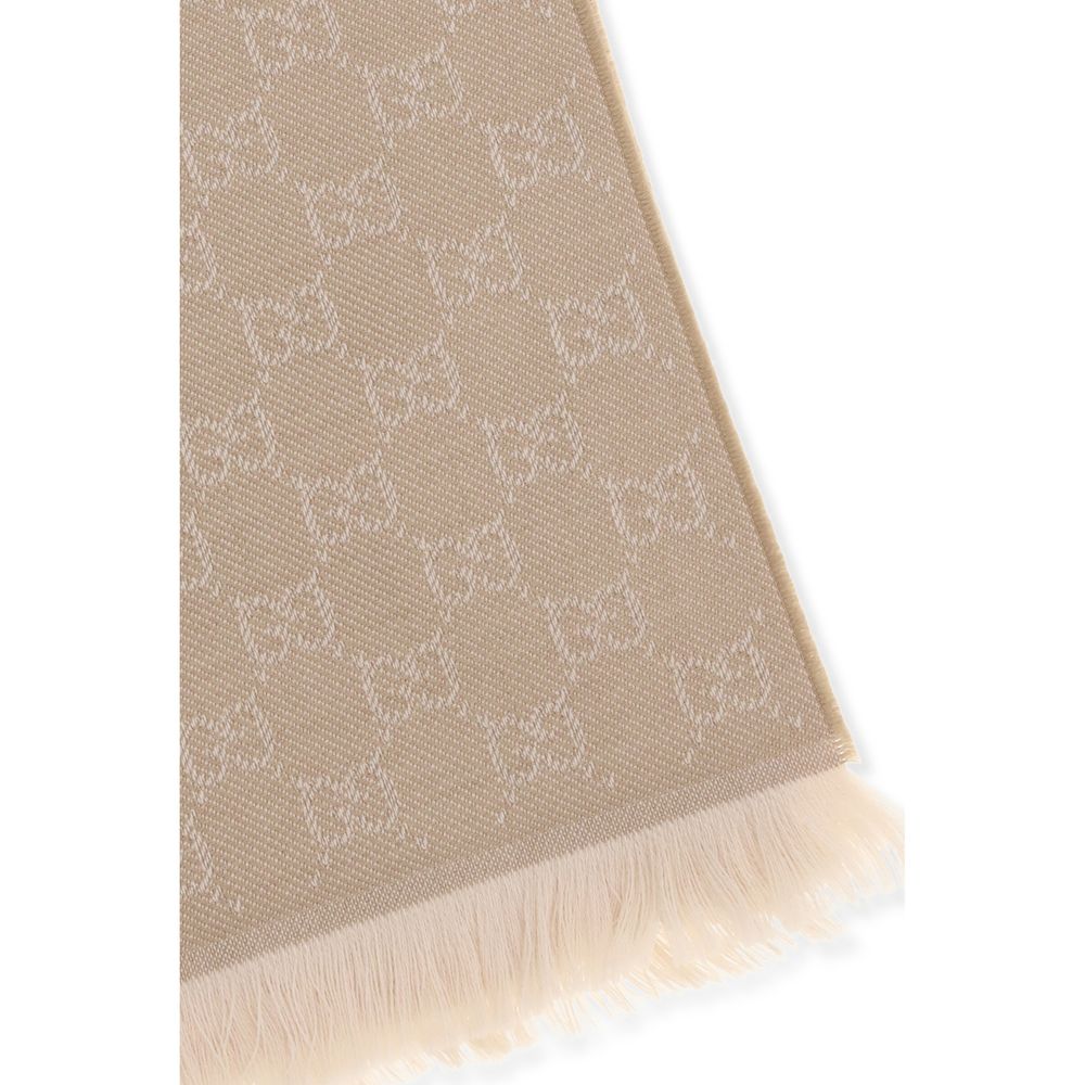 Gucci Beige Wool Oves Aries Foulard