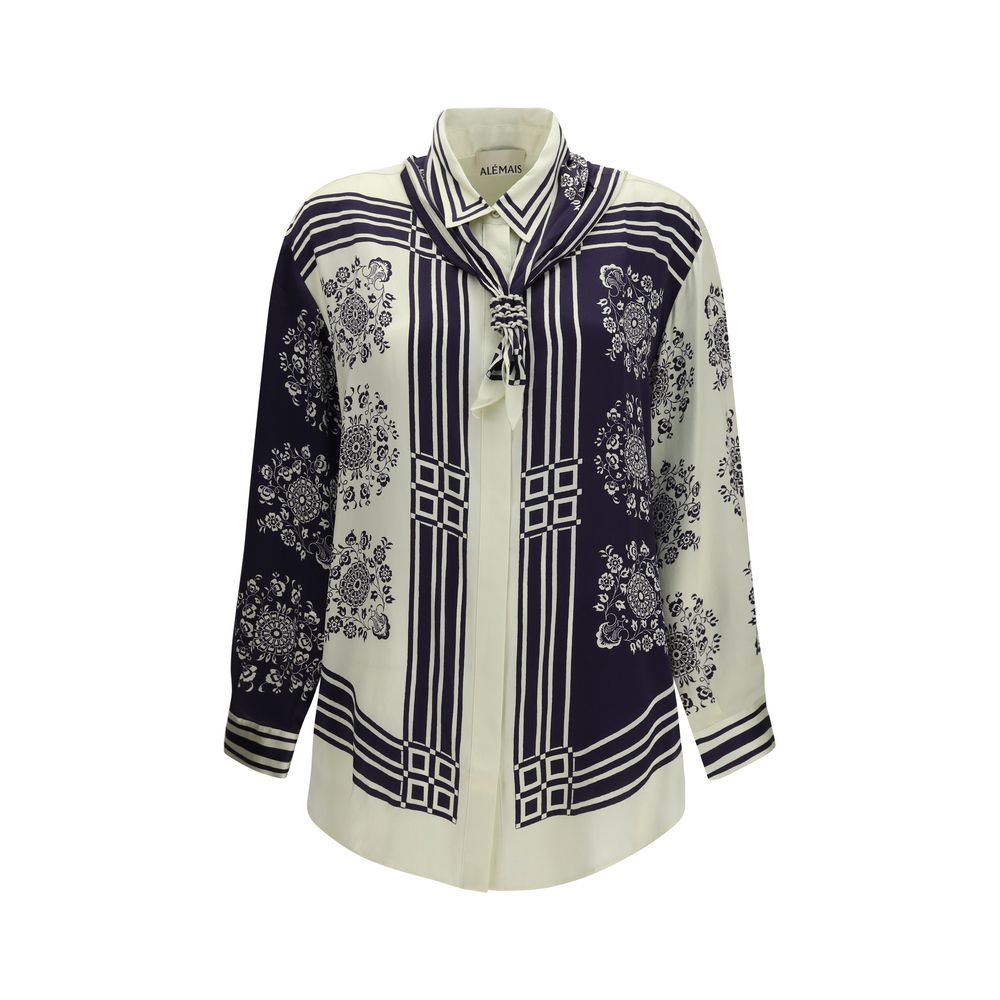 Alemais Blue Silk Shirt