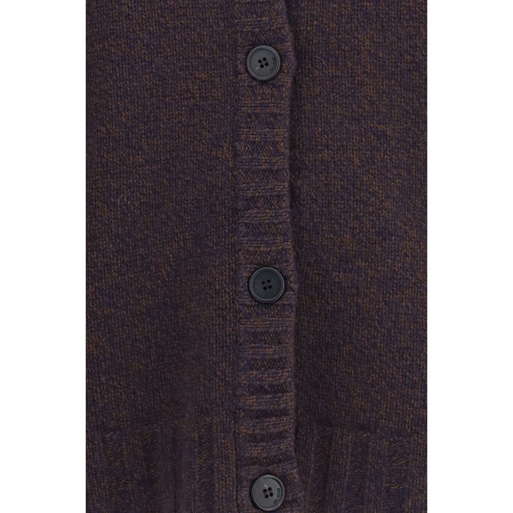 The Attico Brown Wool Oves Aries Cardigan