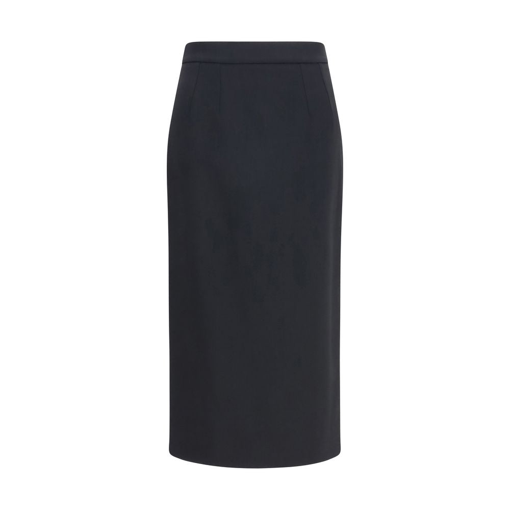 Dolce & Gabbana Black Wool Oves Aries Long Skirt