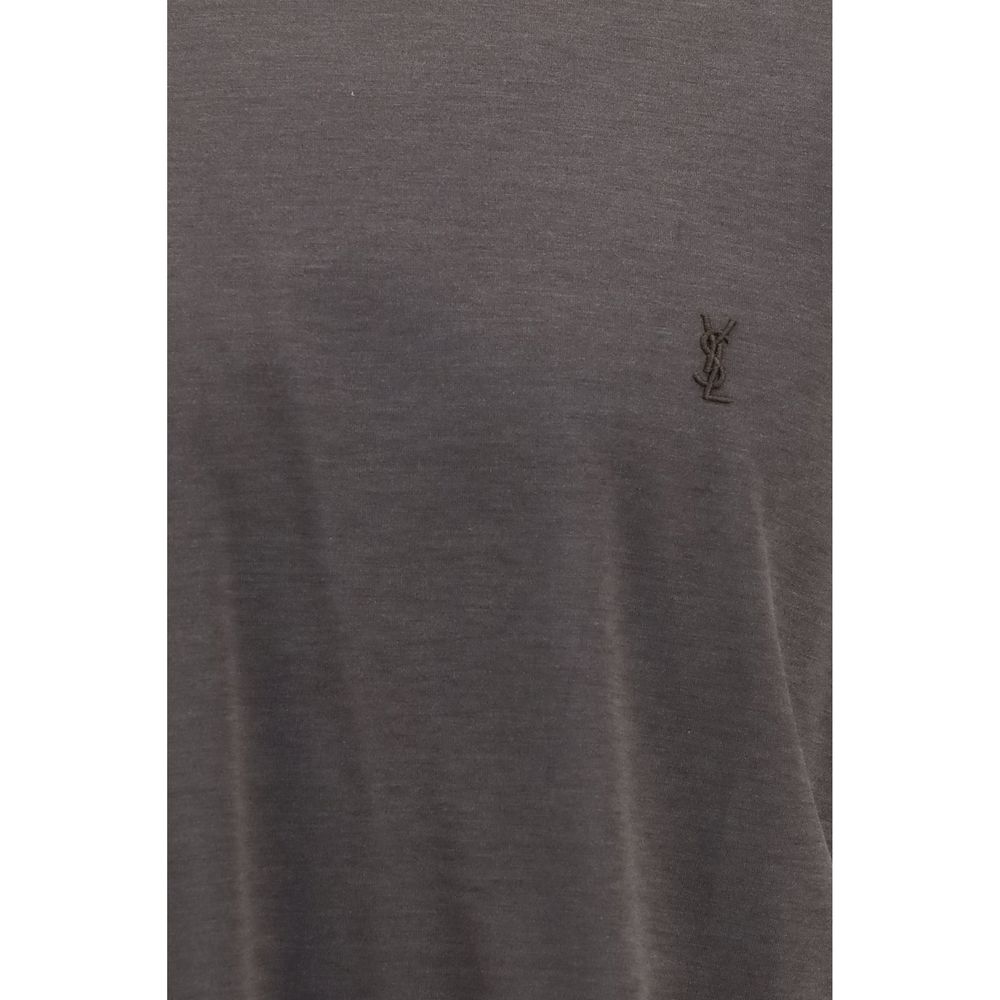 Saint Laurent Brown Silk T-Shirt