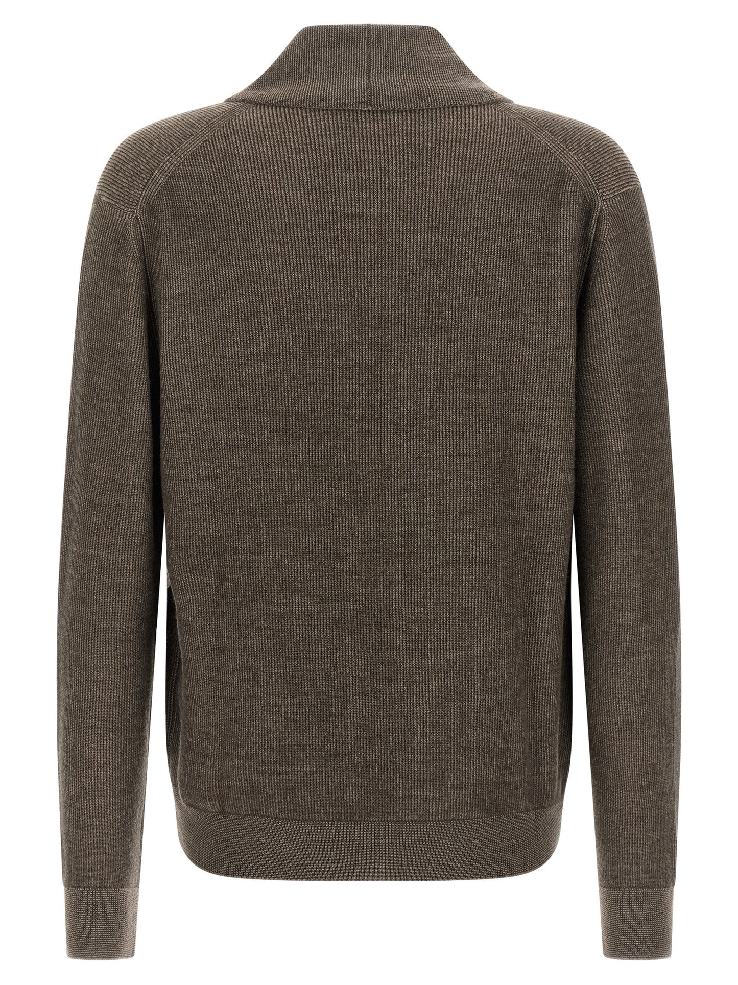 Brioni Brown Cashmere Cardigan