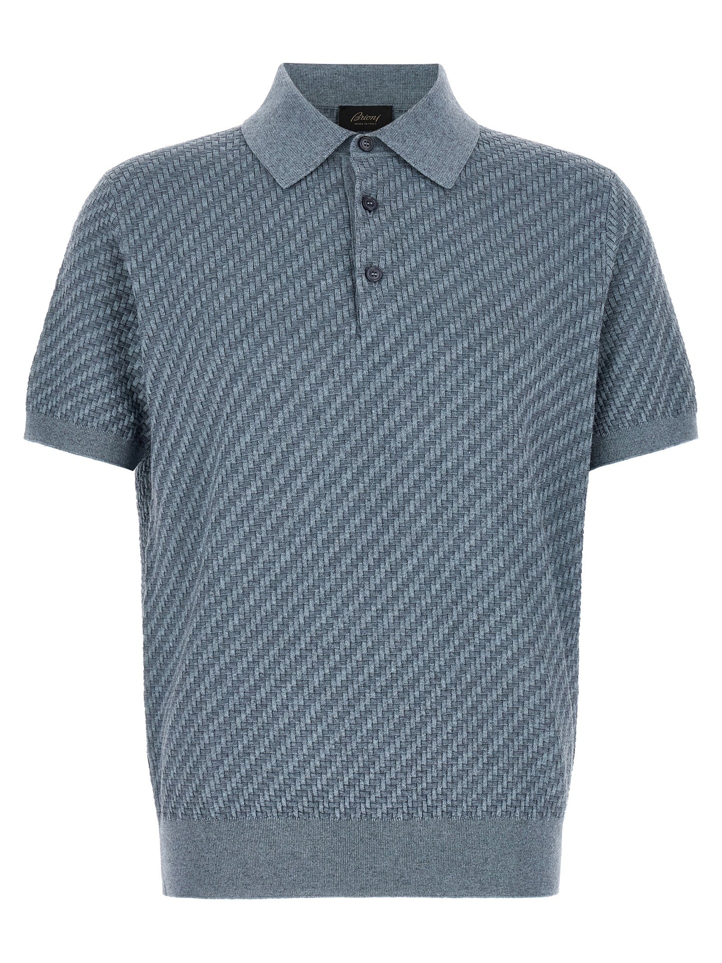 Brioni Blue Cotton Polo Shirt