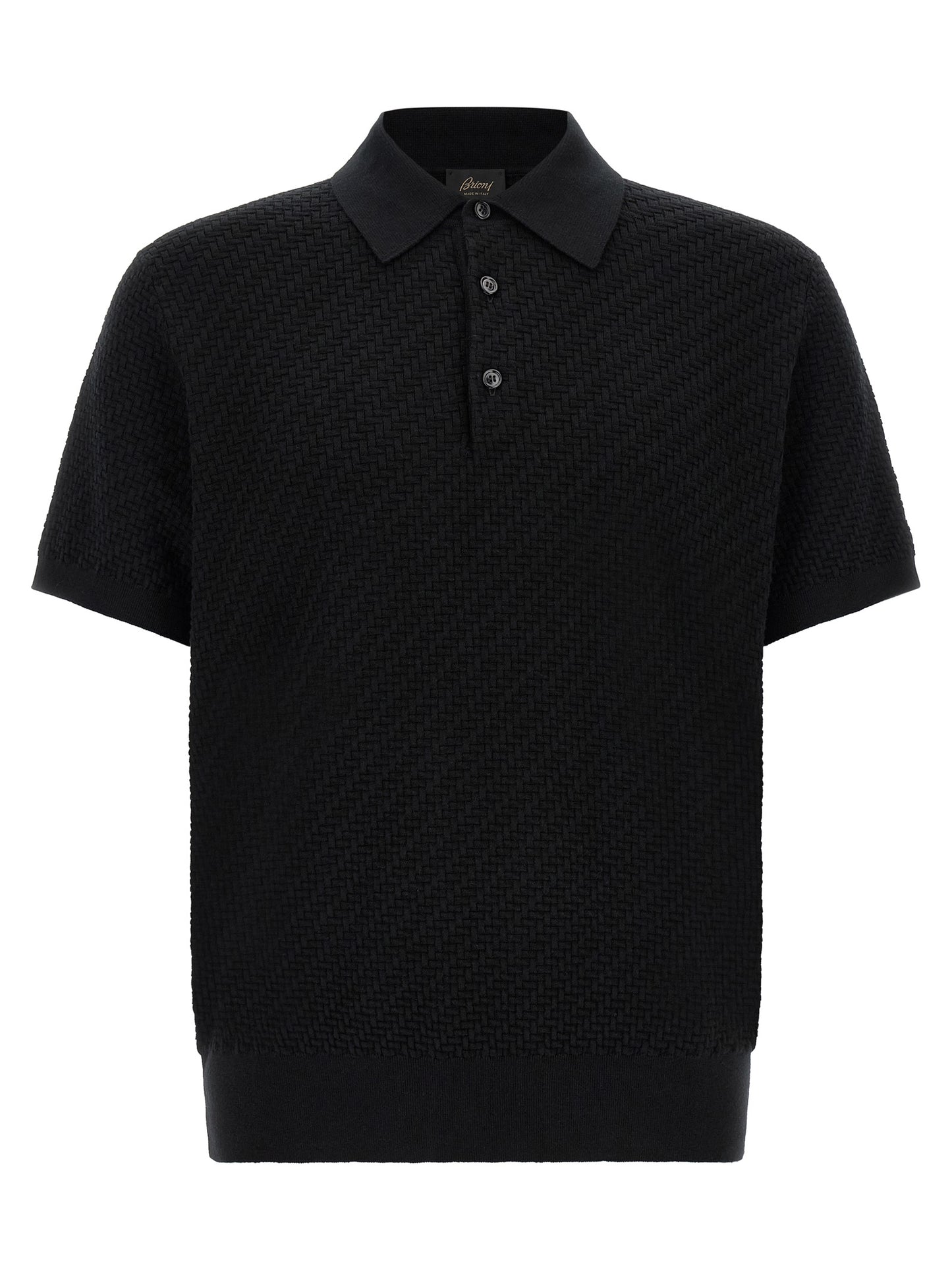 Brioni Black Cotton Polo Shirt