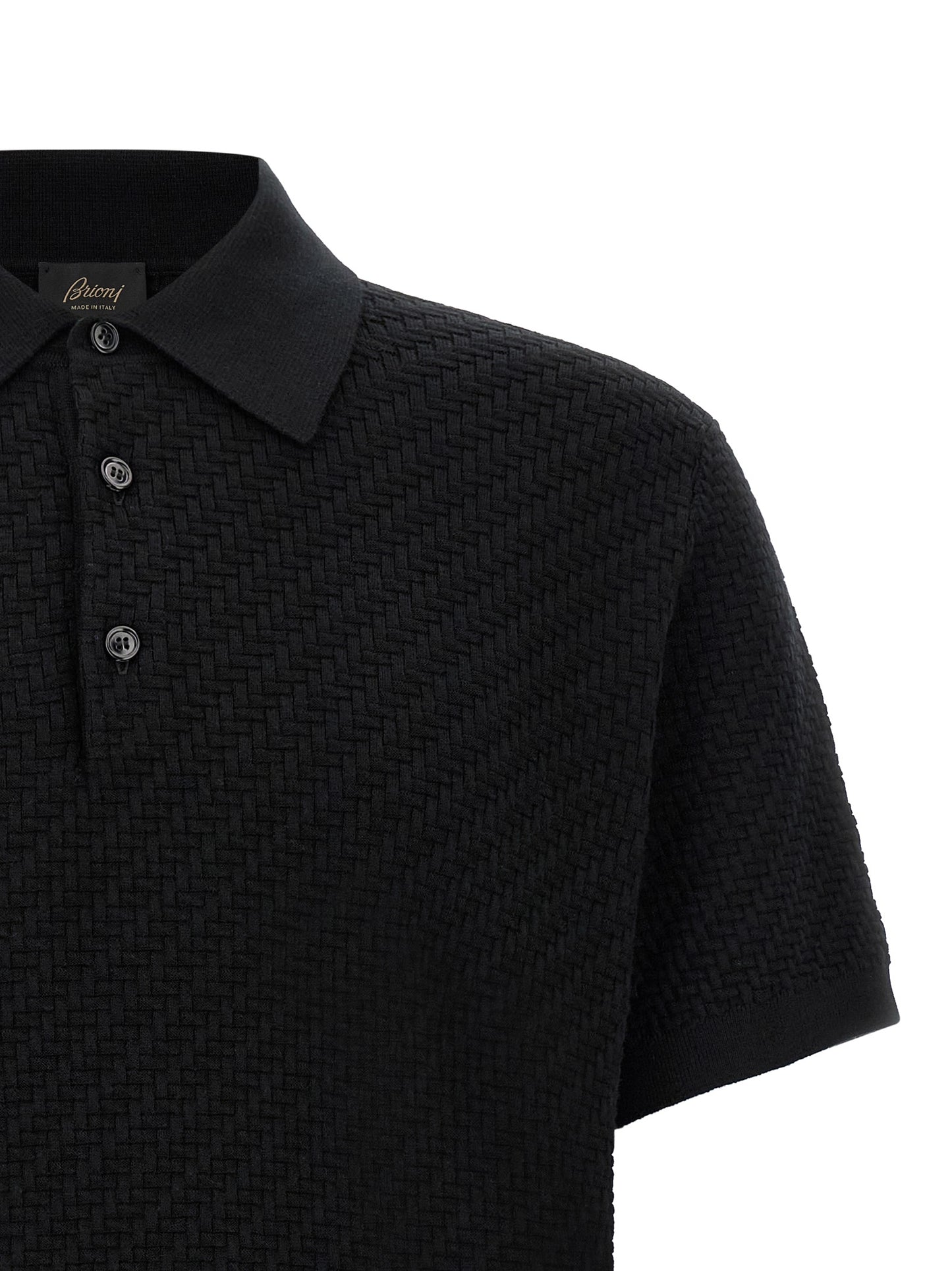 Brioni Black Cotton Polo Shirt
