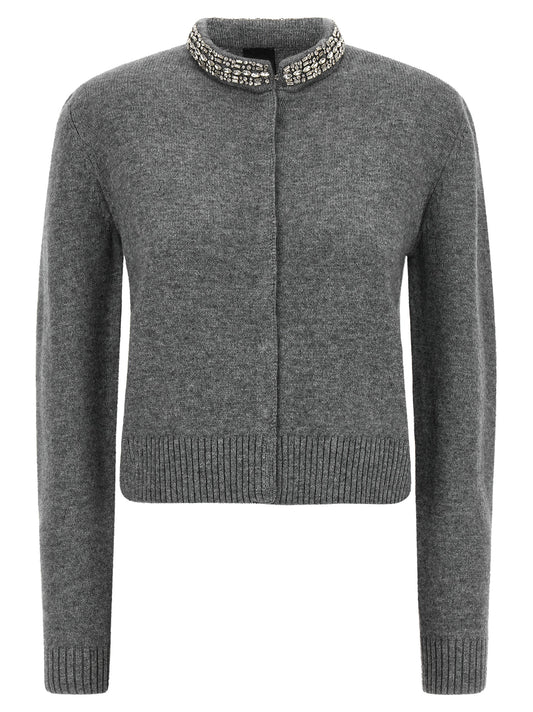 PINKO Gray Wool Cardigan