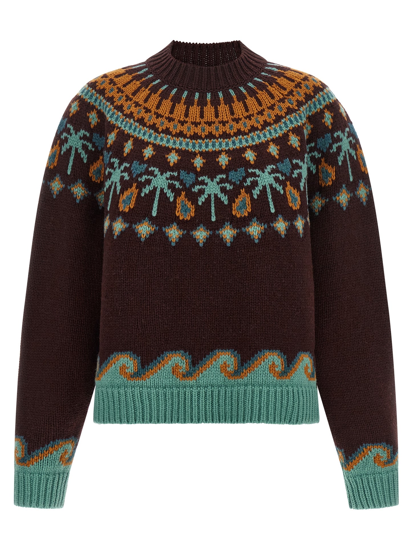 Alanui Brown Virgin Wool Cardigan