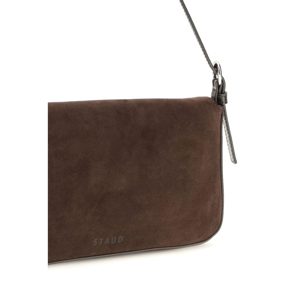 Staud Brown Calf Leather Bos Taurus Shoulder Bag