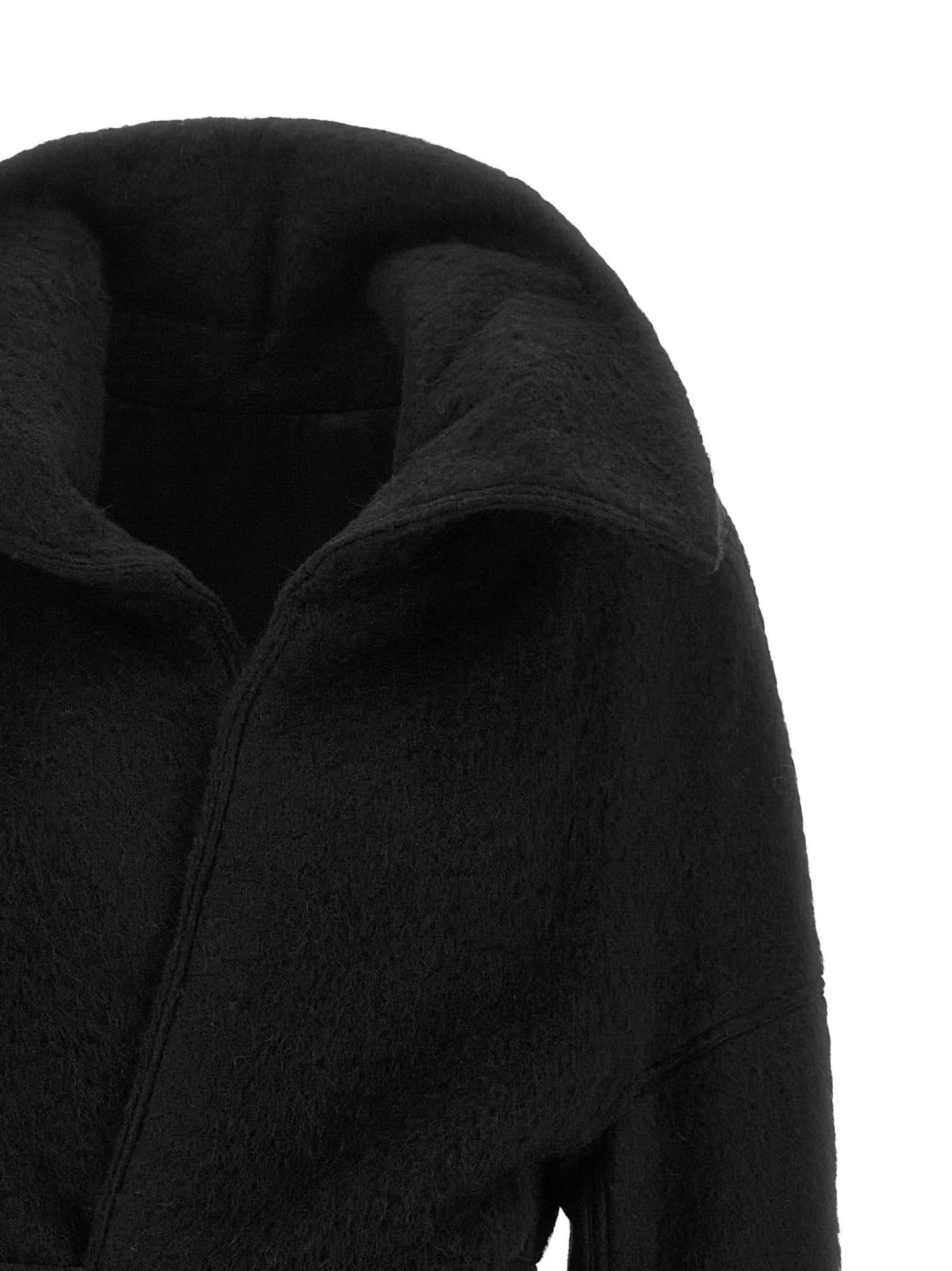 Rick Owens Black Marabou Coat