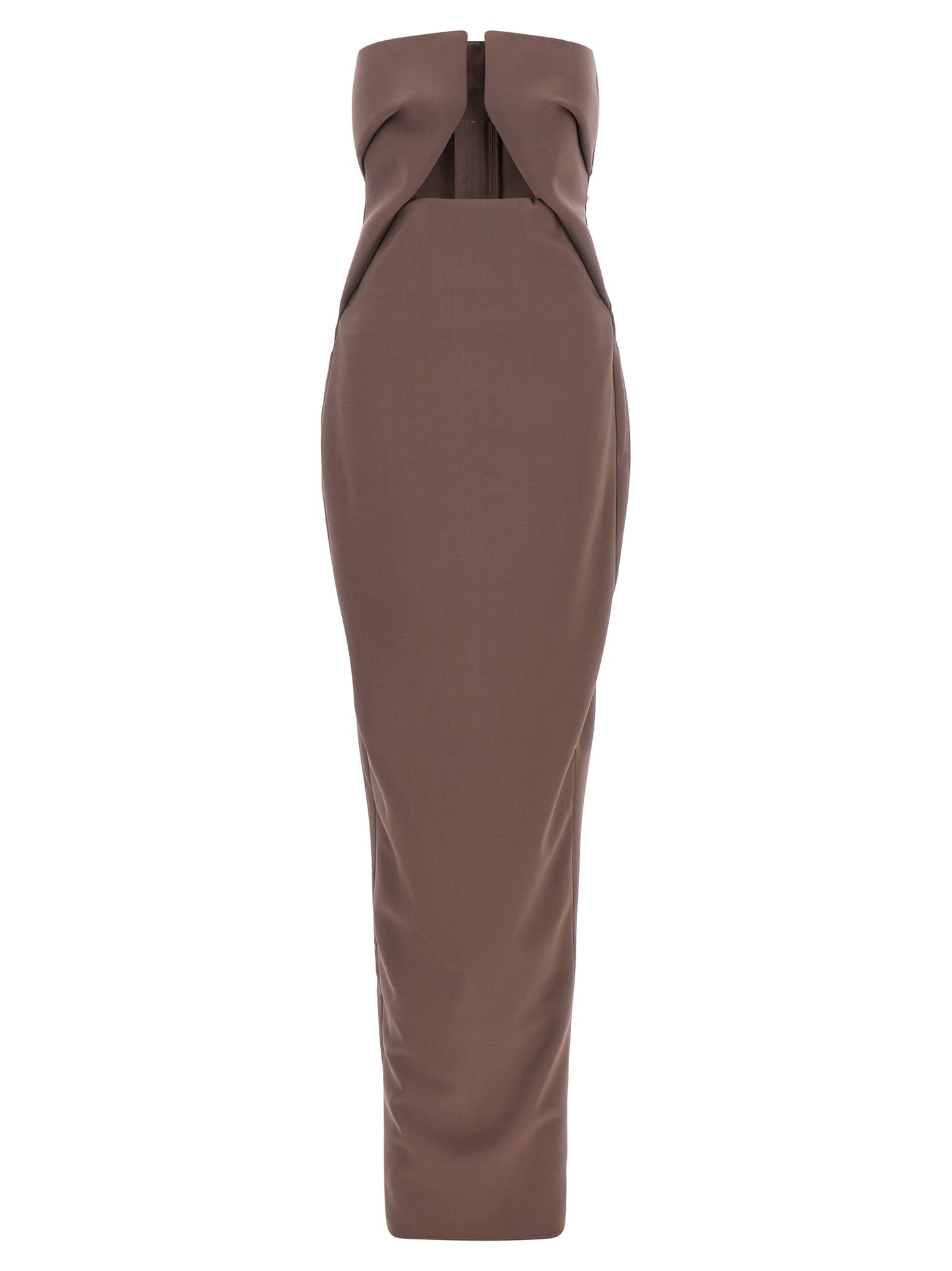 Rick Owens Brown Wool Long Dress