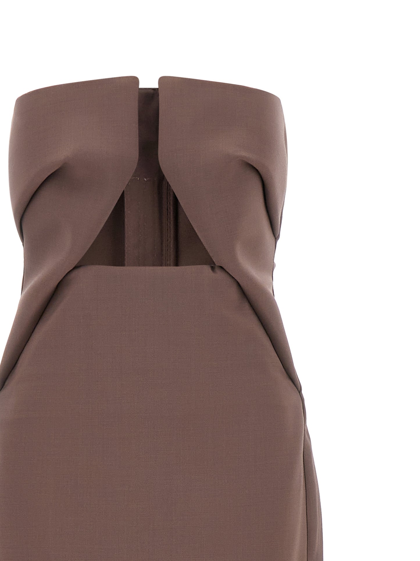 Rick Owens Brown Wool Long Dress