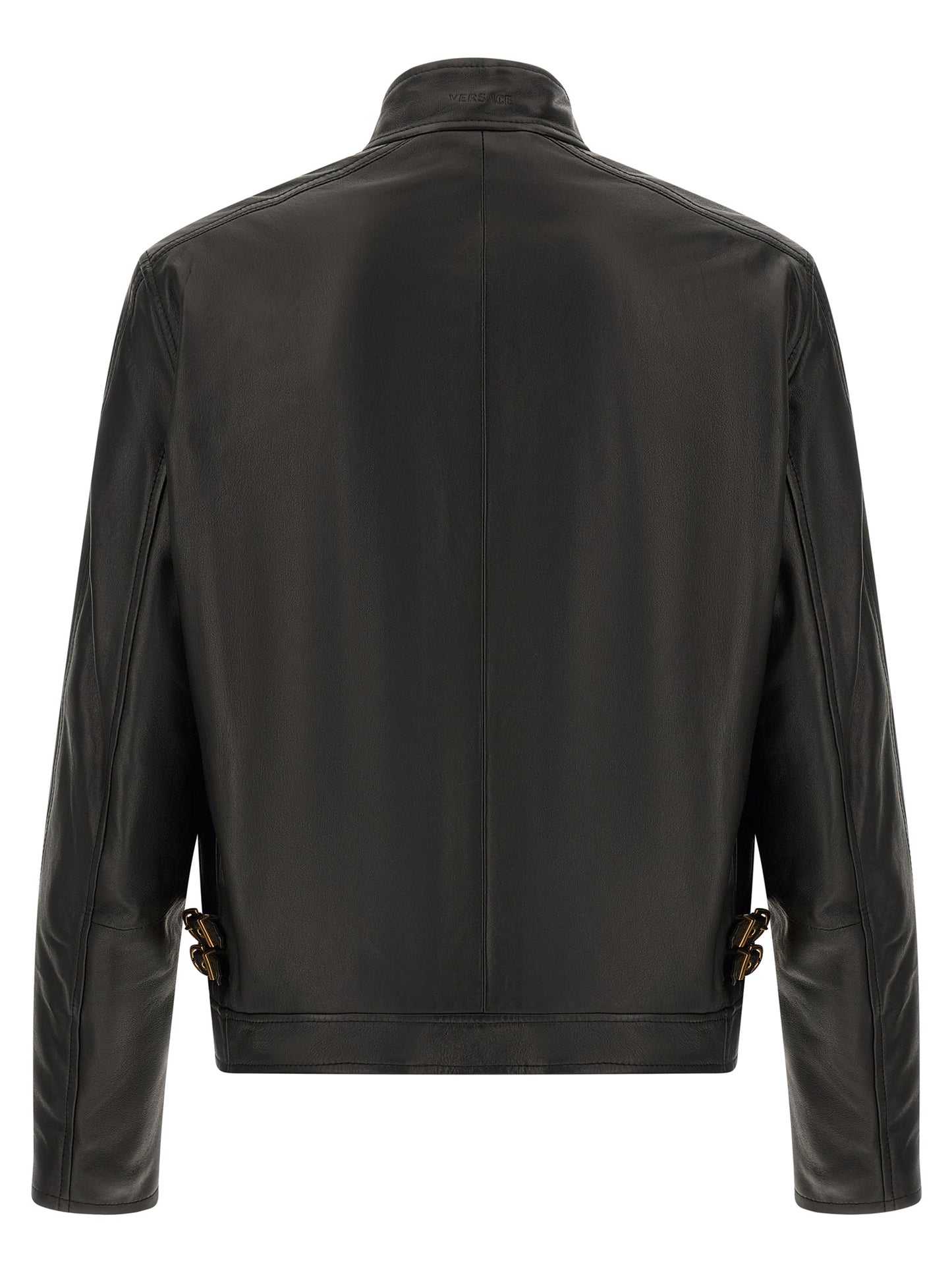 Versace Black Lamb Leather Leather Jacket