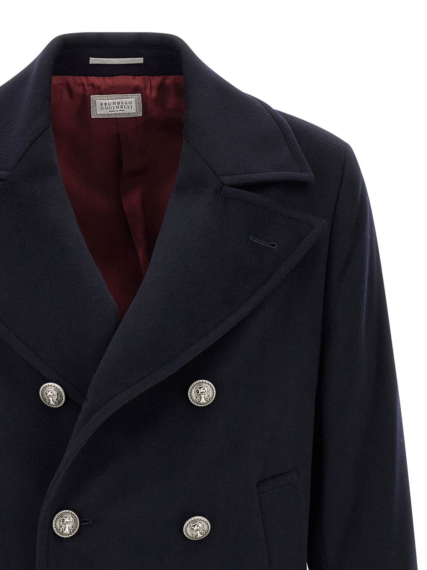 Brunello Cucinelli Blue Virgin Wool Coat