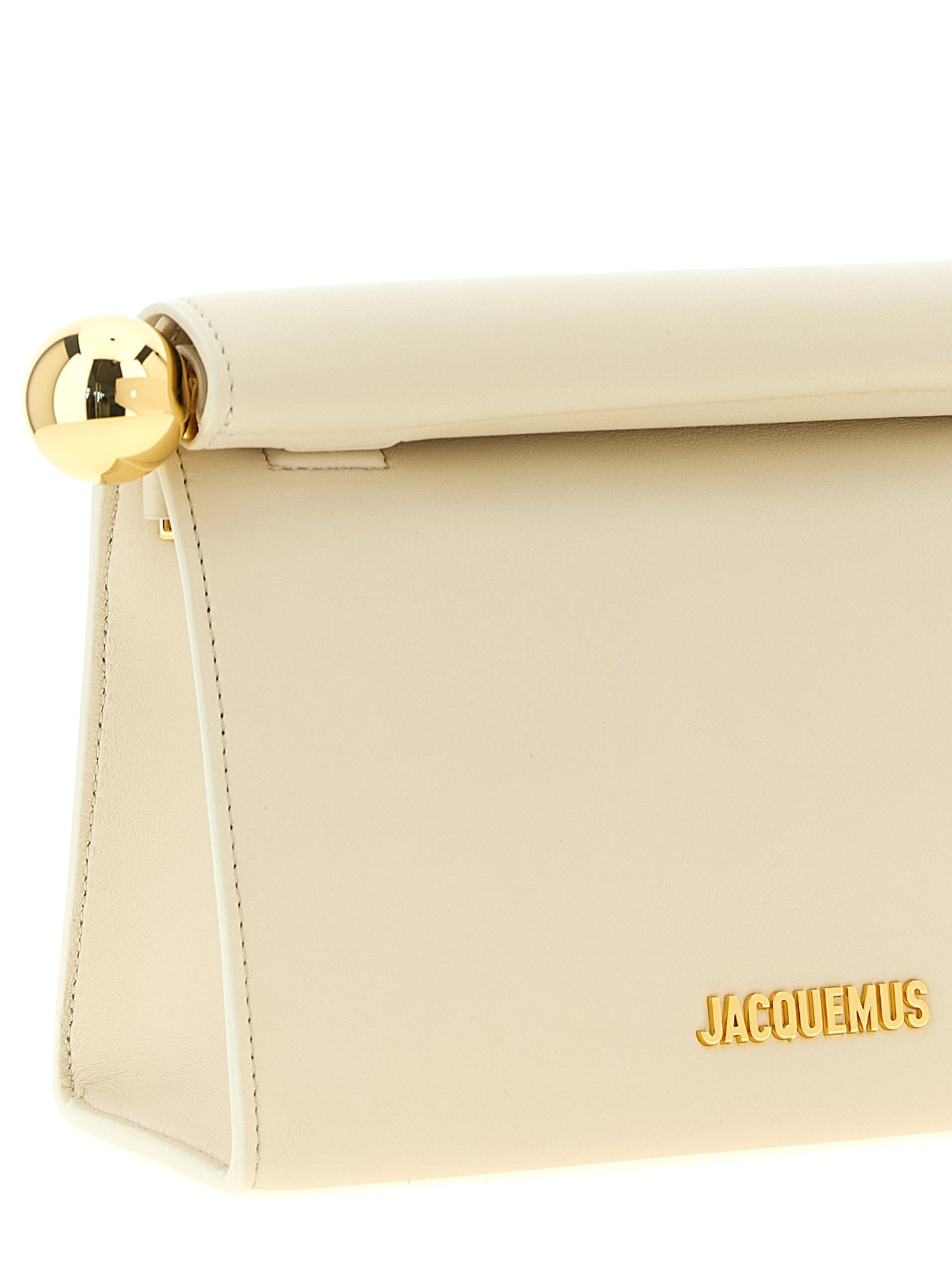 Jacquemus White Lamb Leather Clutch Bag