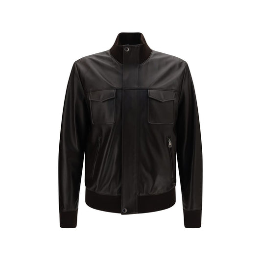 Dolce & Gabbana Brown Lamb Ovis Aries Bomber
