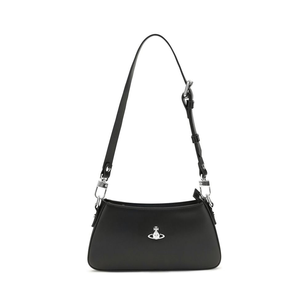 Vivienne Westwood Black Calf Leather Bos Taurus Shoulder Bag