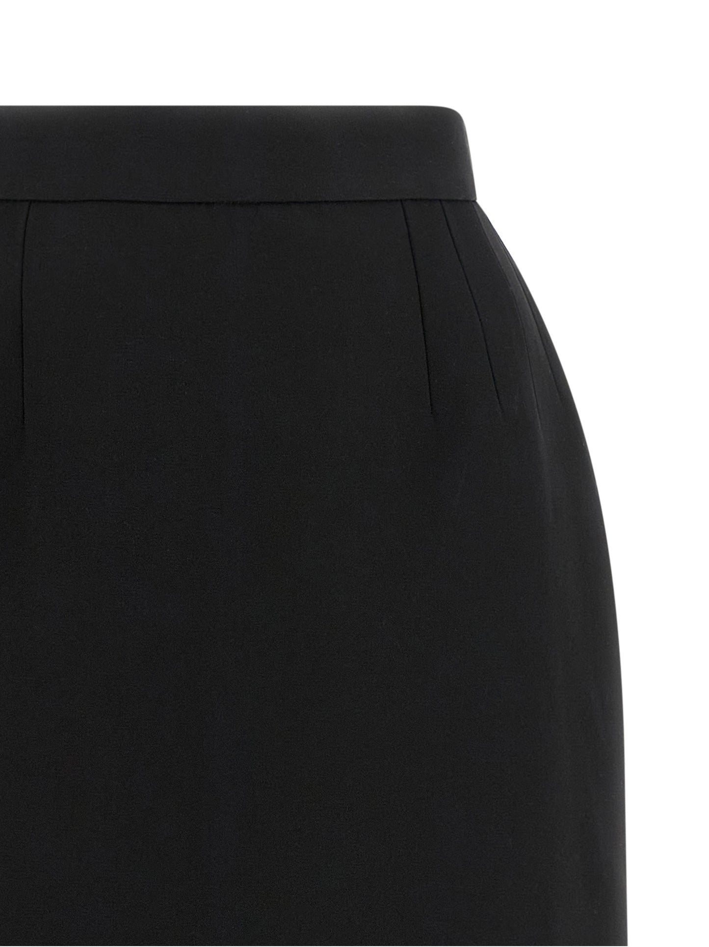 Versace Black Virgin Wool Long Skirt