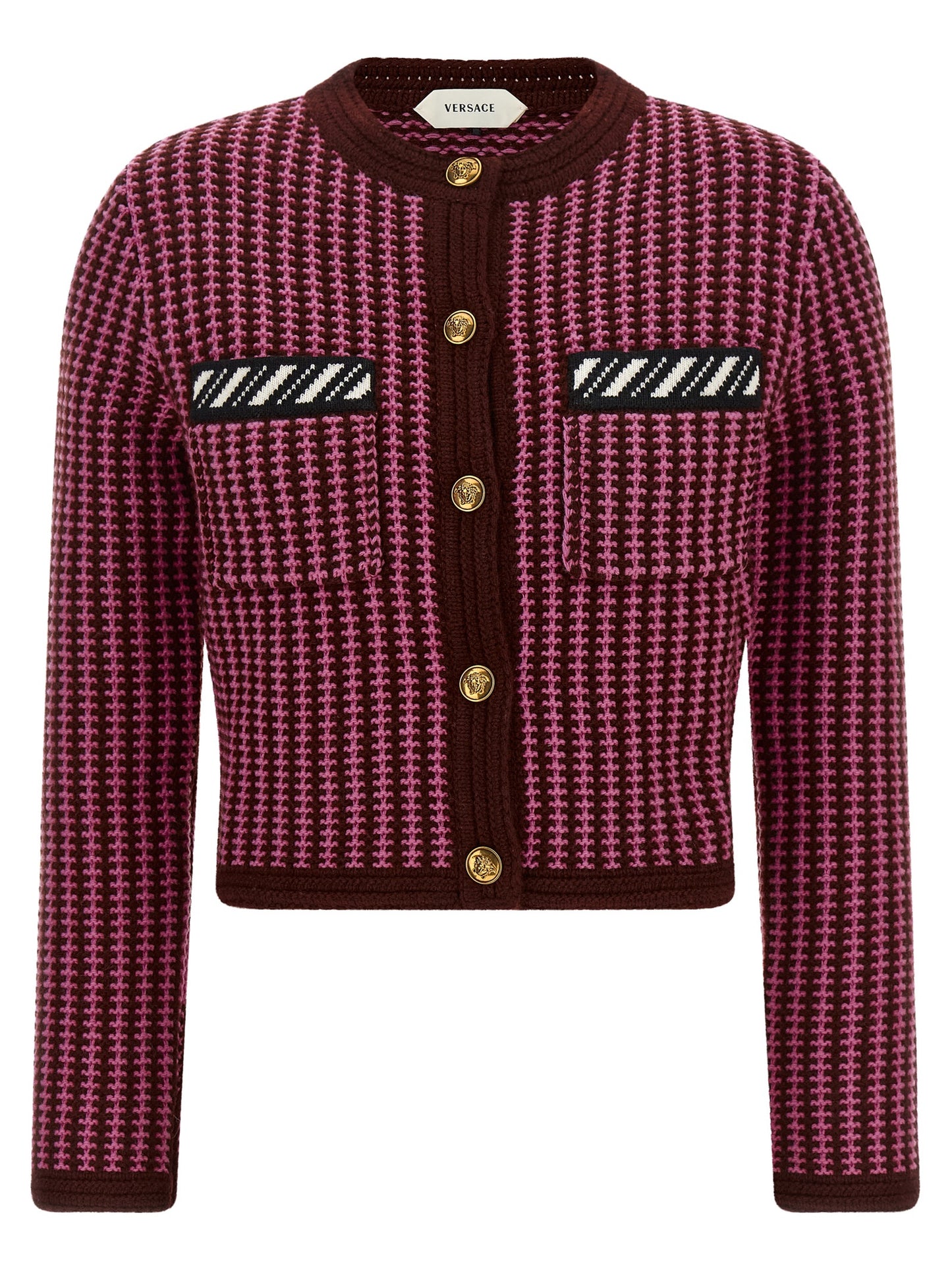 Versace Multicolor Virgin Wool Cardigan