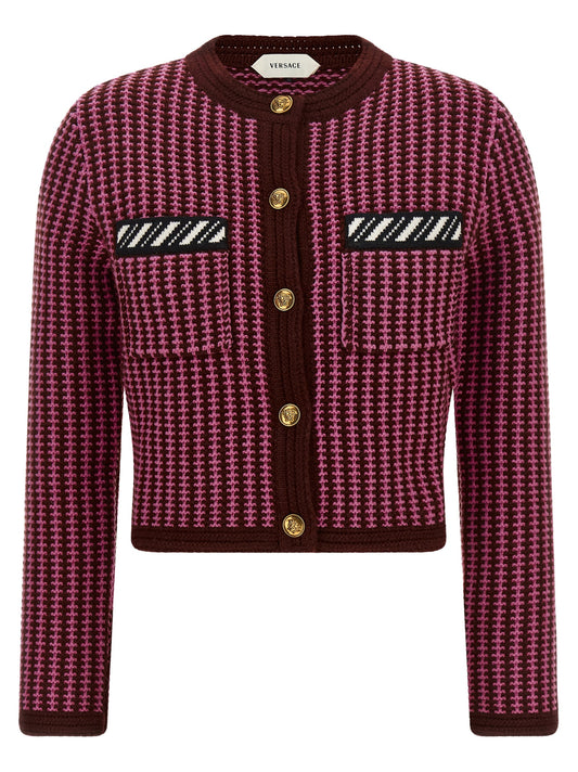 Versace Multicolor Virgin Wool Cardigan