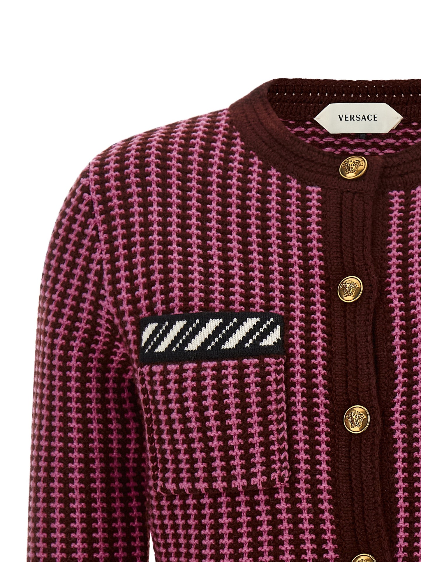 Versace Multicolor Virgin Wool Cardigan