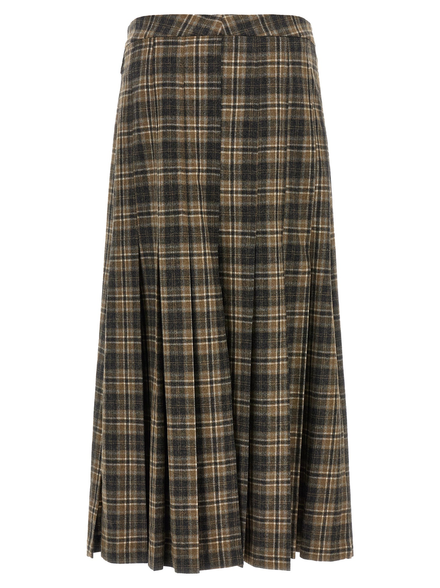 Brunello Cucinelli Brown Virgin Wool Mini Skirt