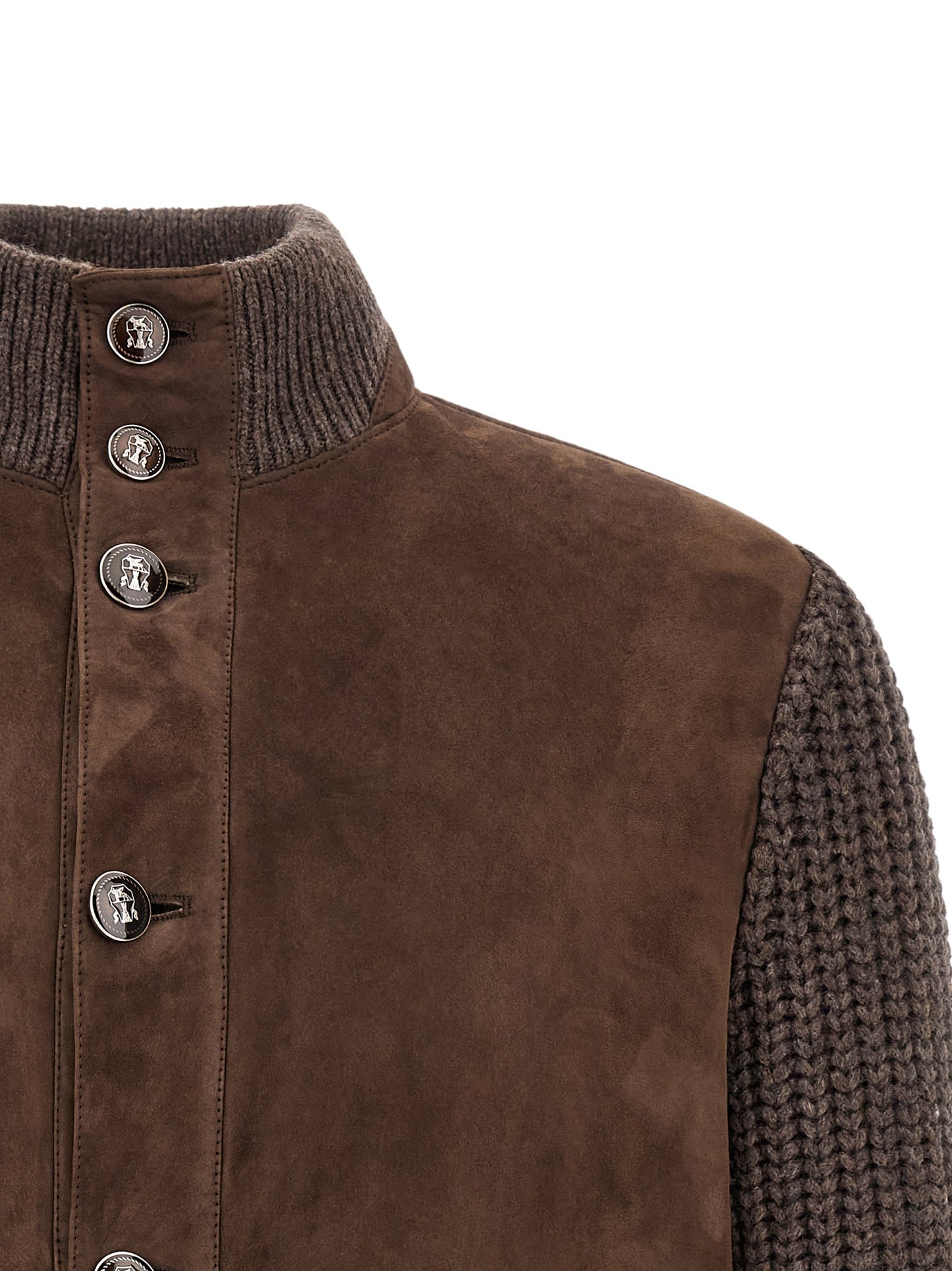 Brunello Cucinelli Brown Lamb Leather Leather Jacket