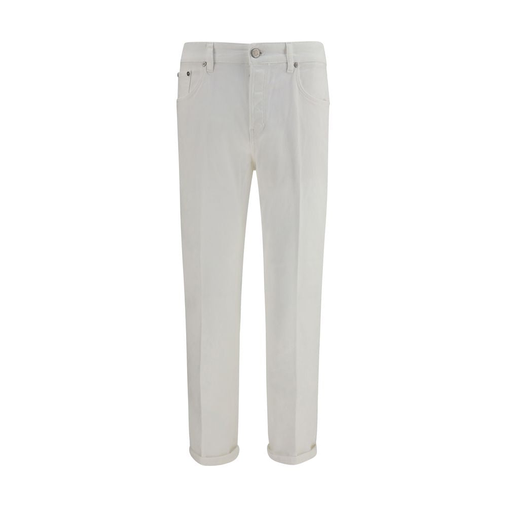 PT Torino White Cotton Slim Fit Jeans