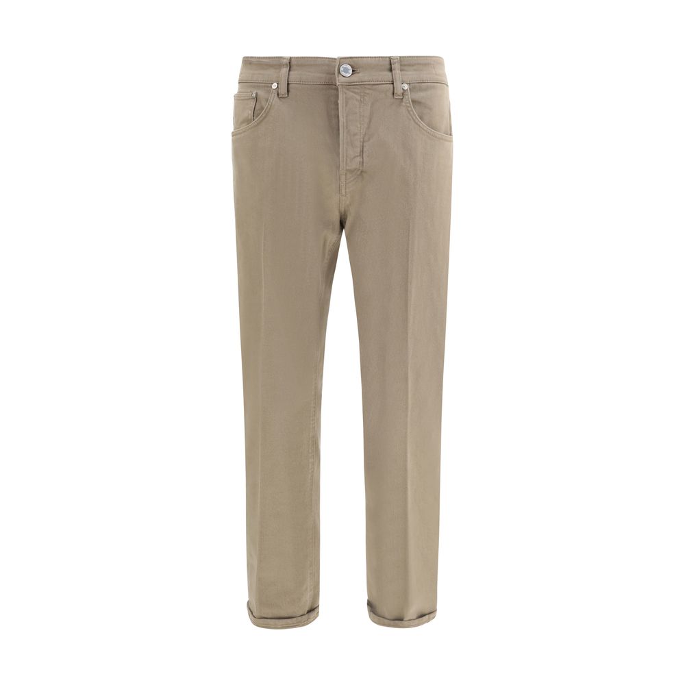 PT Torino Beige Cotton Slim Fit Jeans