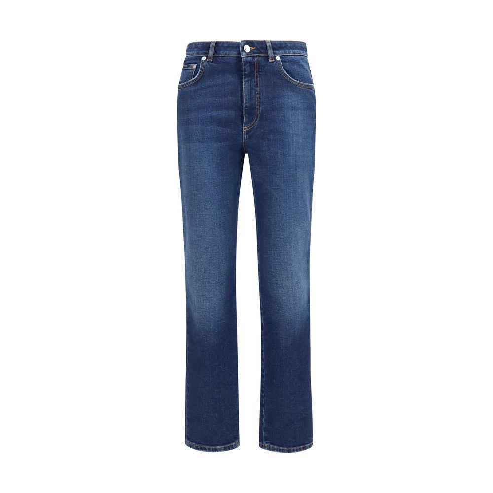 Dolce & Gabbana Blue Cotton Straight-Leg Jeans