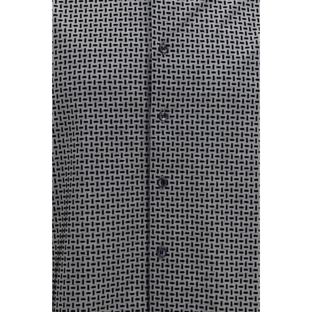 Giorgio Armani Gray Cotton Pattern Shirt