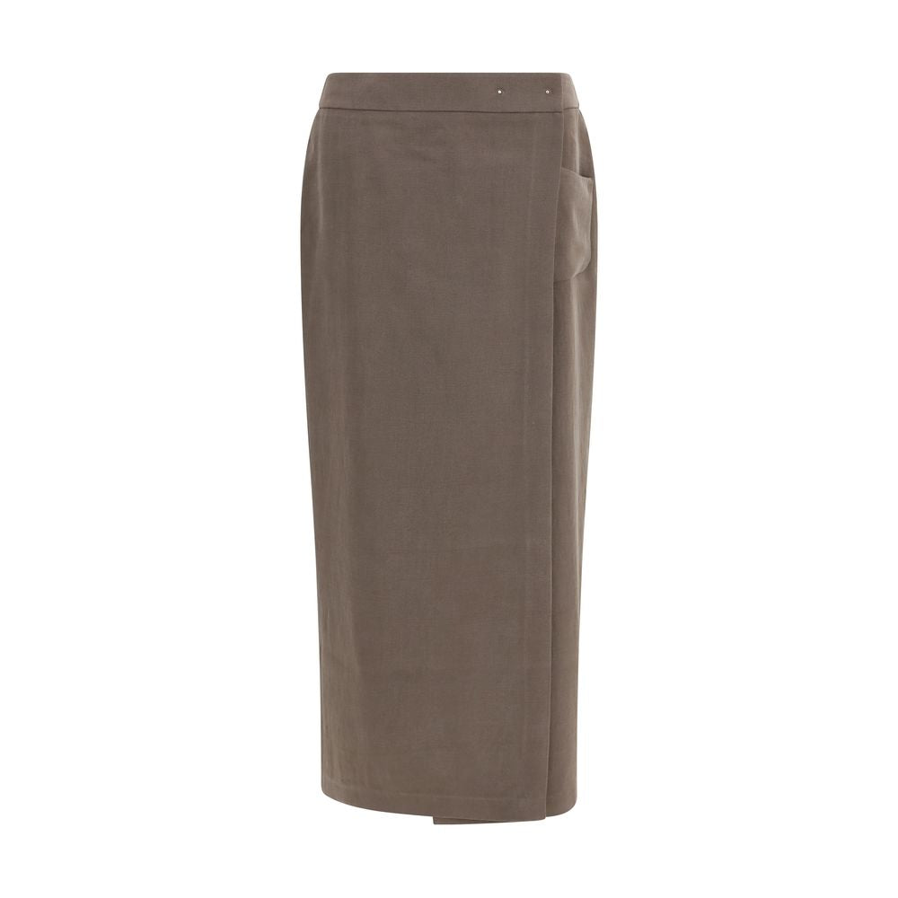 Giorgio Armani Brown Silk Long Skirt