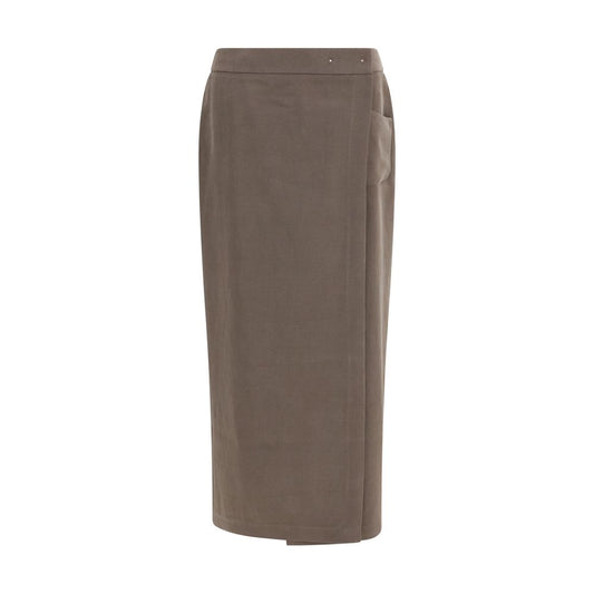 Giorgio Armani Brown Silk Long Skirt