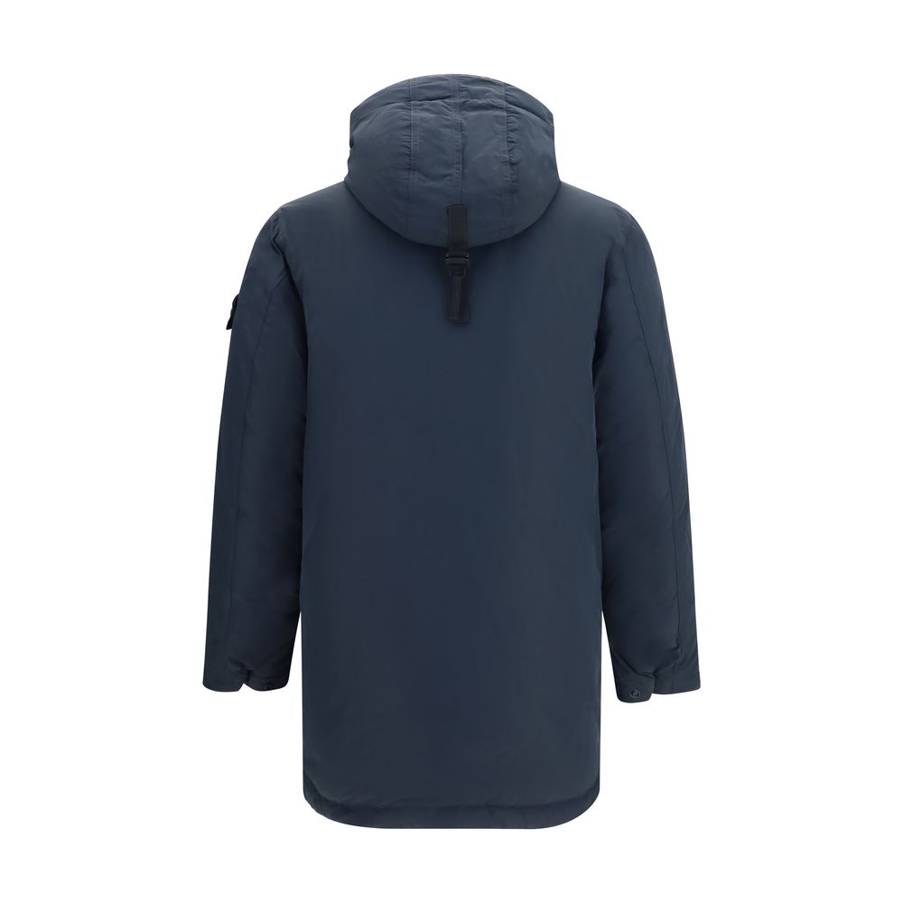Stone Island Blue Polyester Coat