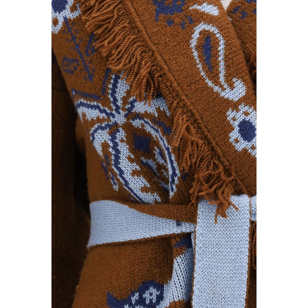 Alanui Brown Wool Oves Aries Cardigan