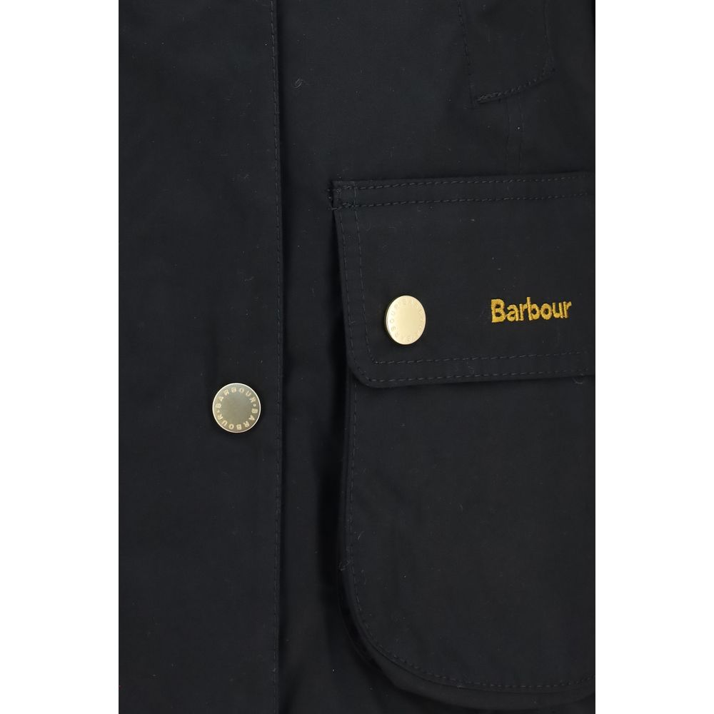 Barbour Black Cotton Full-Length Jacket
