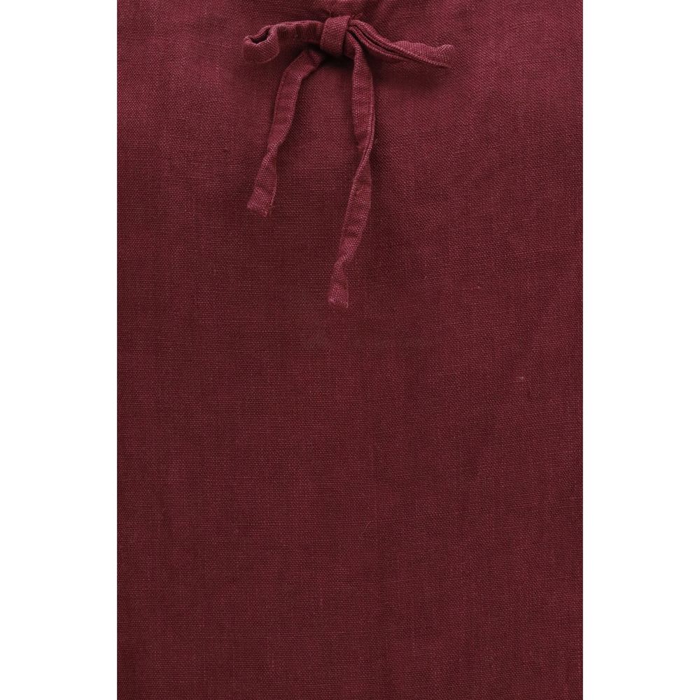 Miu Miu Bordeaux Linen Casual Dress