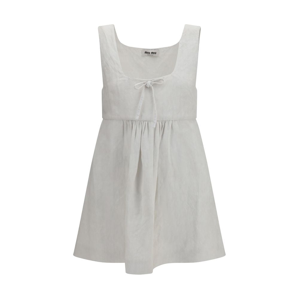 Miu Miu White Linen Casual Dress