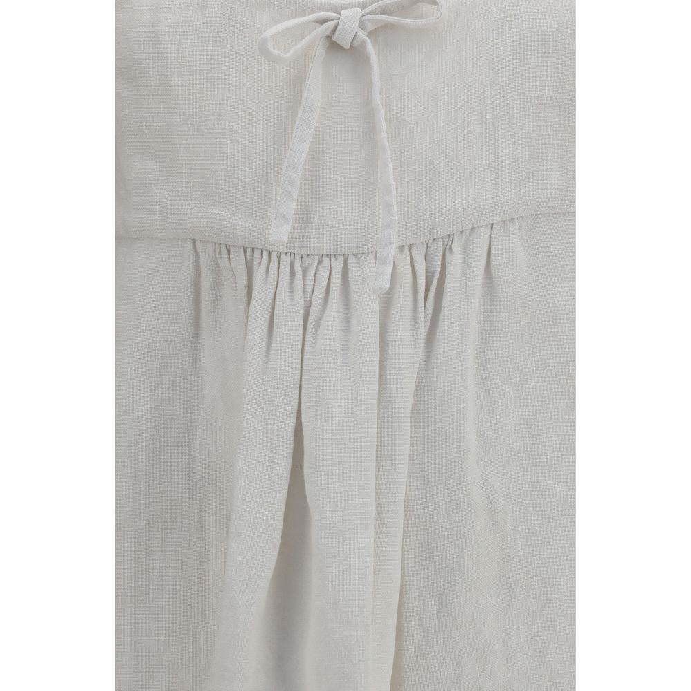 Miu Miu White Linen Casual Dress