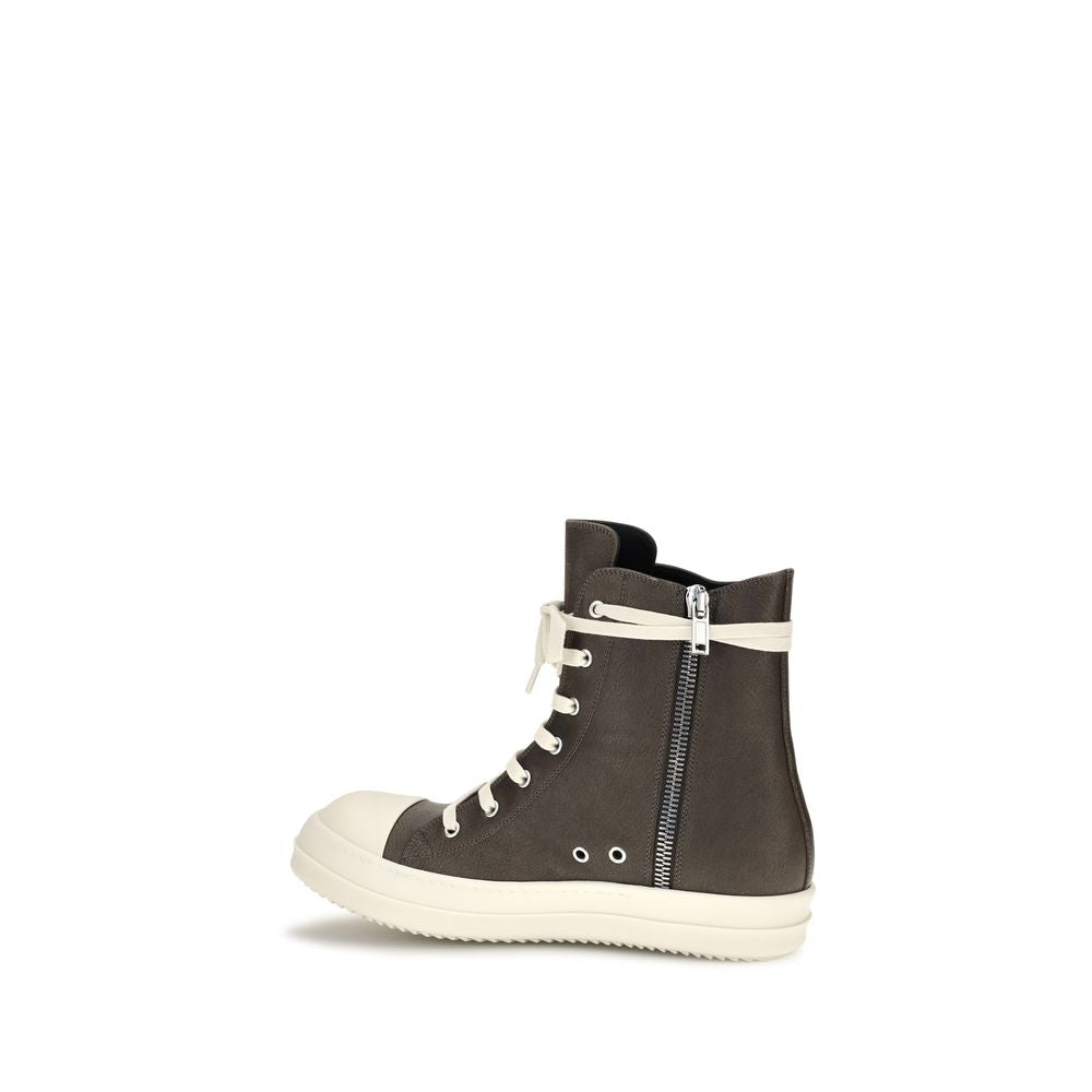 Rick Owens Brown Calf Leather Bos Taurus High Top Sneakers