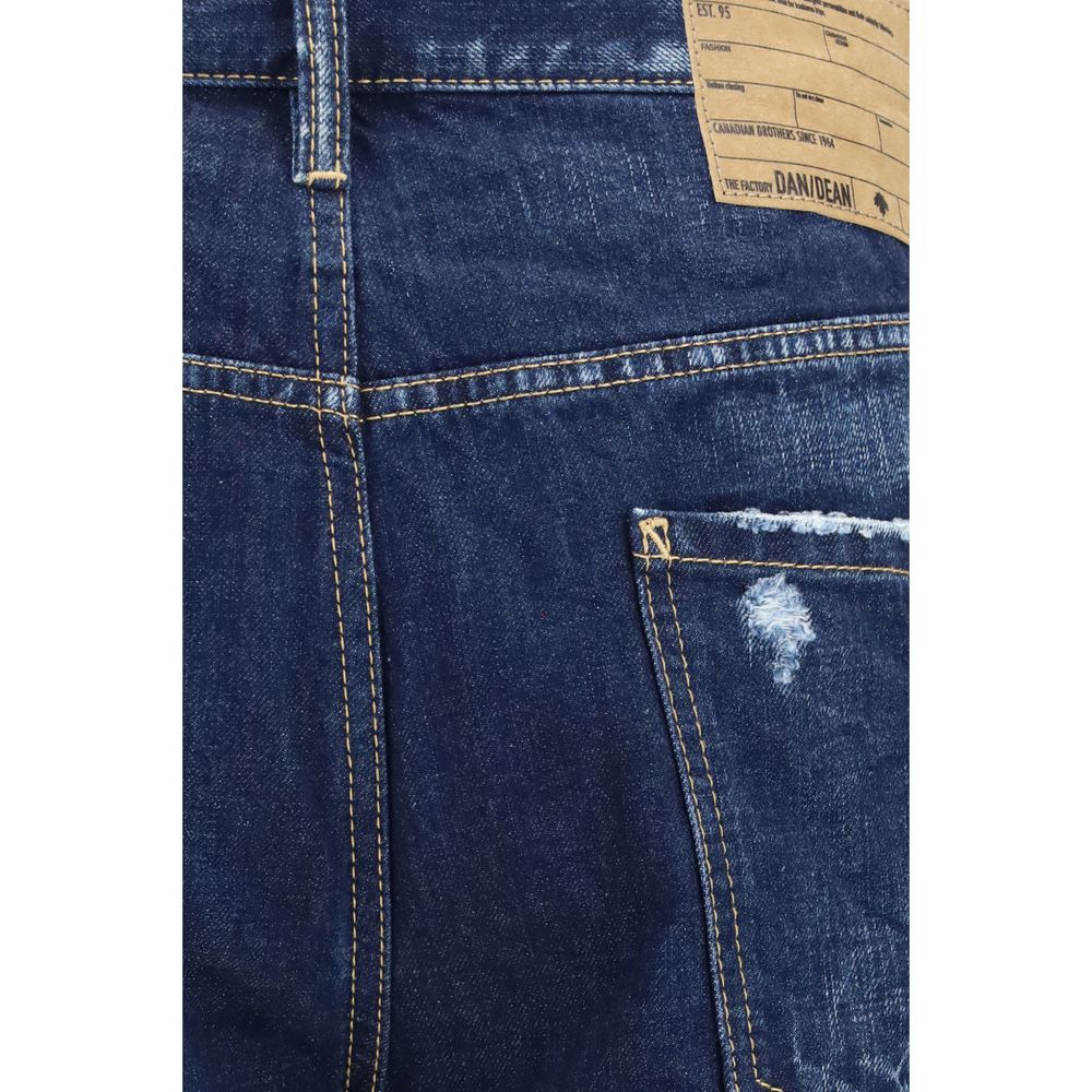 Dsquared² Blue Cotton Straight-Leg Jeans