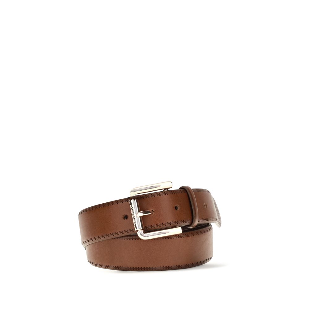 Max Mara Brown Calf Leather Bos Taurus Regular Belt