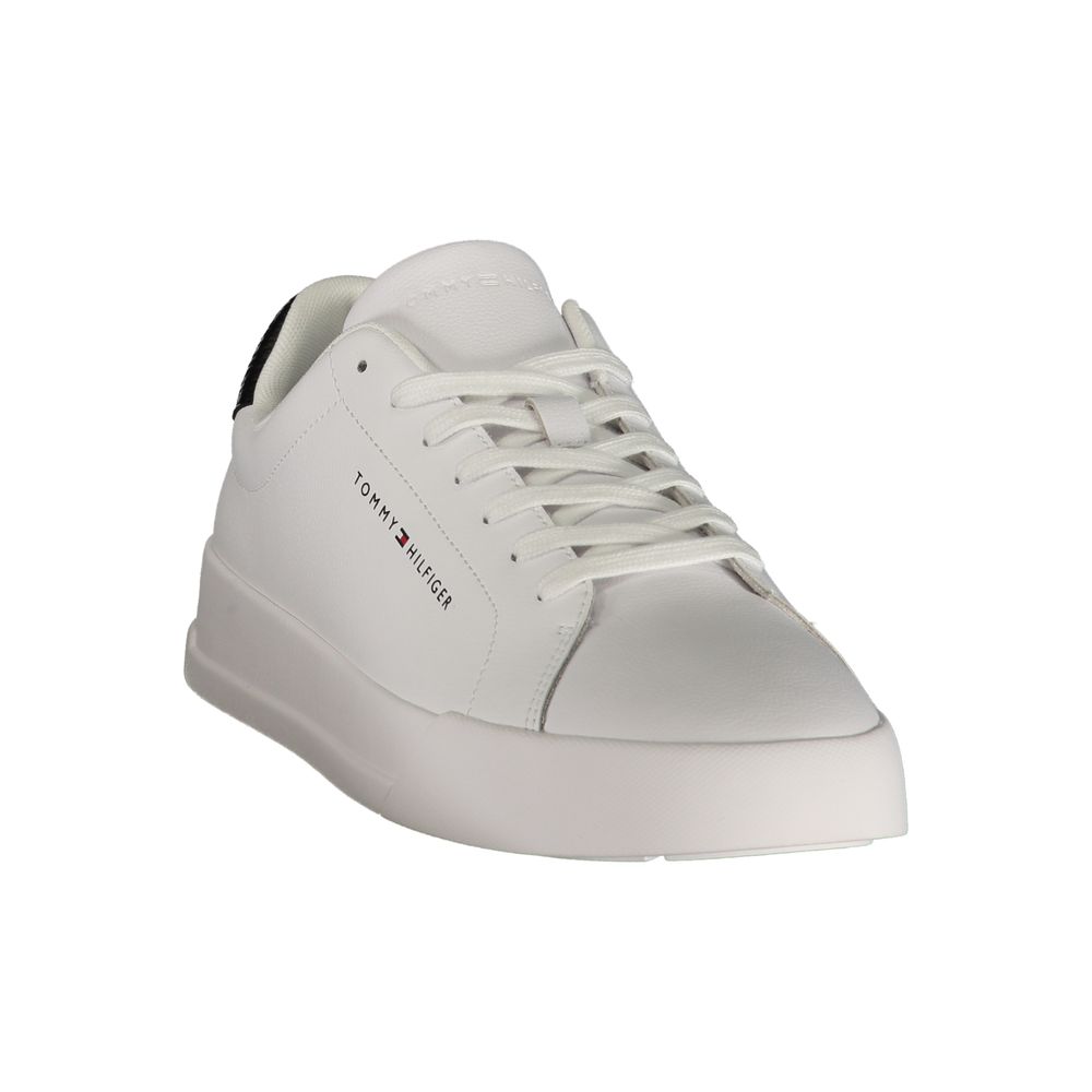 Tommy Hilfiger White Polyurethane Men Sneaker