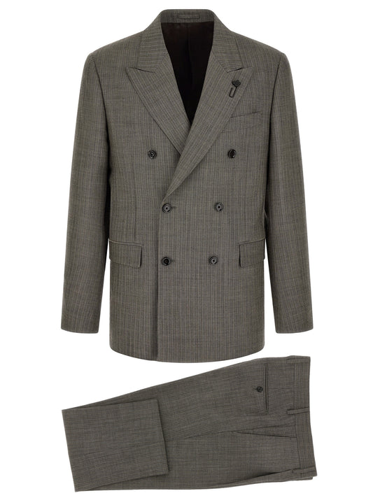 Lardini Gray Virgin Wool Two-Piece Suit
