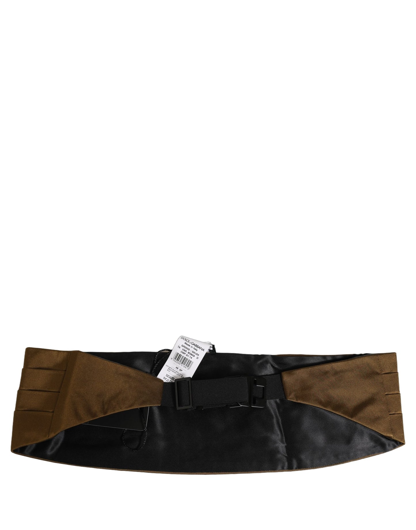 Dolce & Gabbana Brown Men 100% Silk Belt Waist Cummerbund