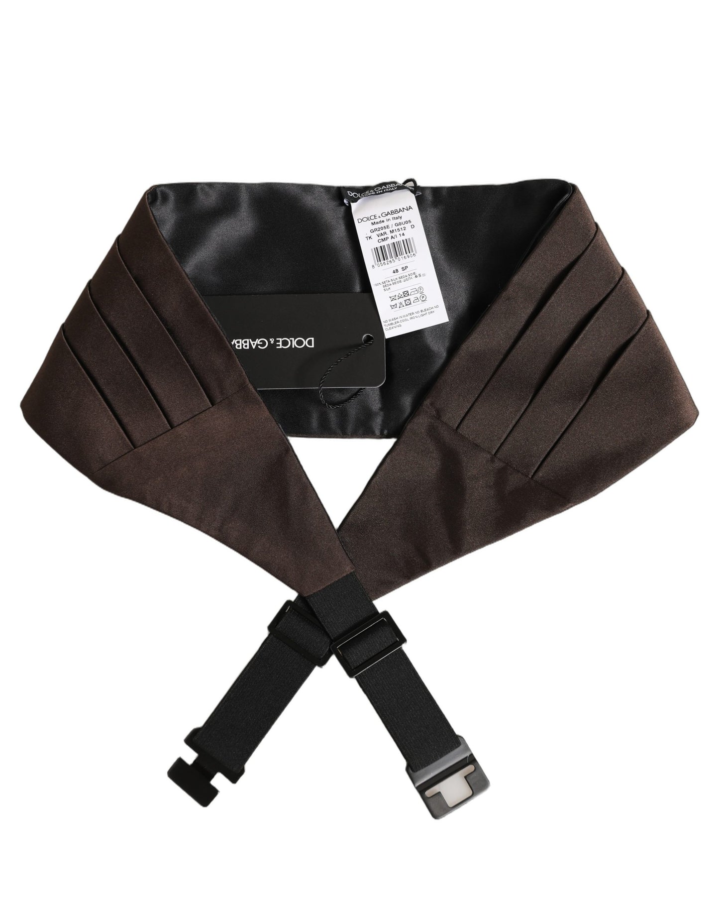 Dolce & Gabbana Dark Brown 100% Silk Belt Waist Cummerbund